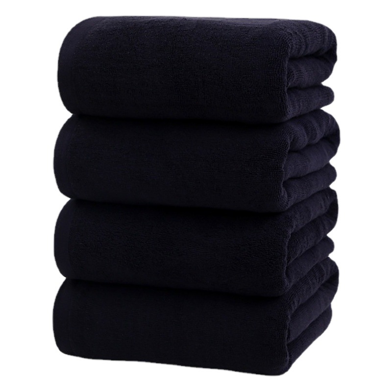 Picture of Wholesale cotton black bath towel increase thick beauty absorbent cotton black towel foreign trade black beach towel logo
