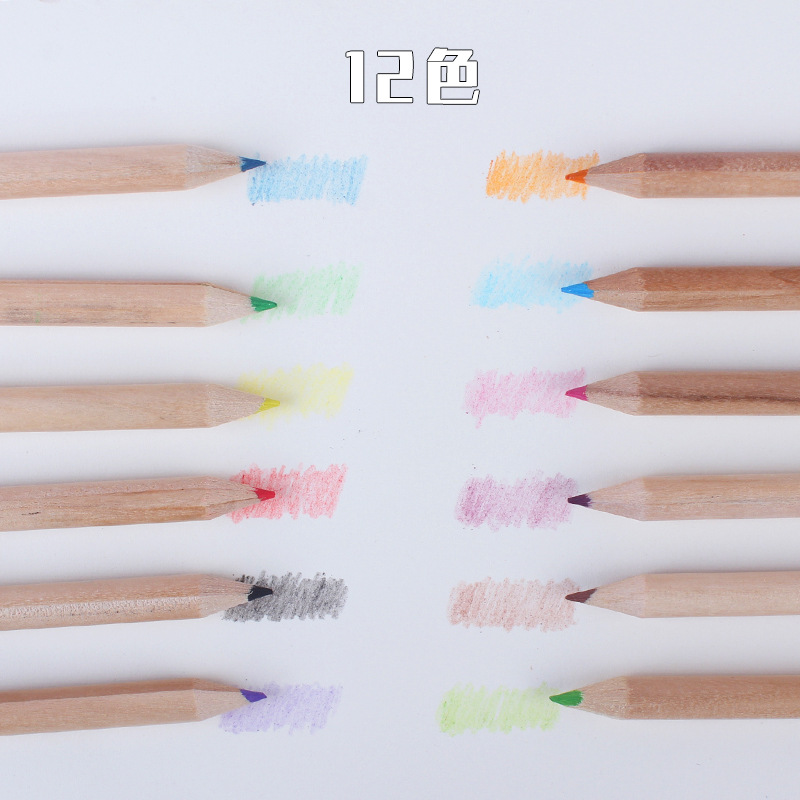 Picture of 12-Color Barreled Colored Lead Kidsren's Painting Graffiti Colored Lead Primary School Students School Supplies Kindergarten Art Training Pencil