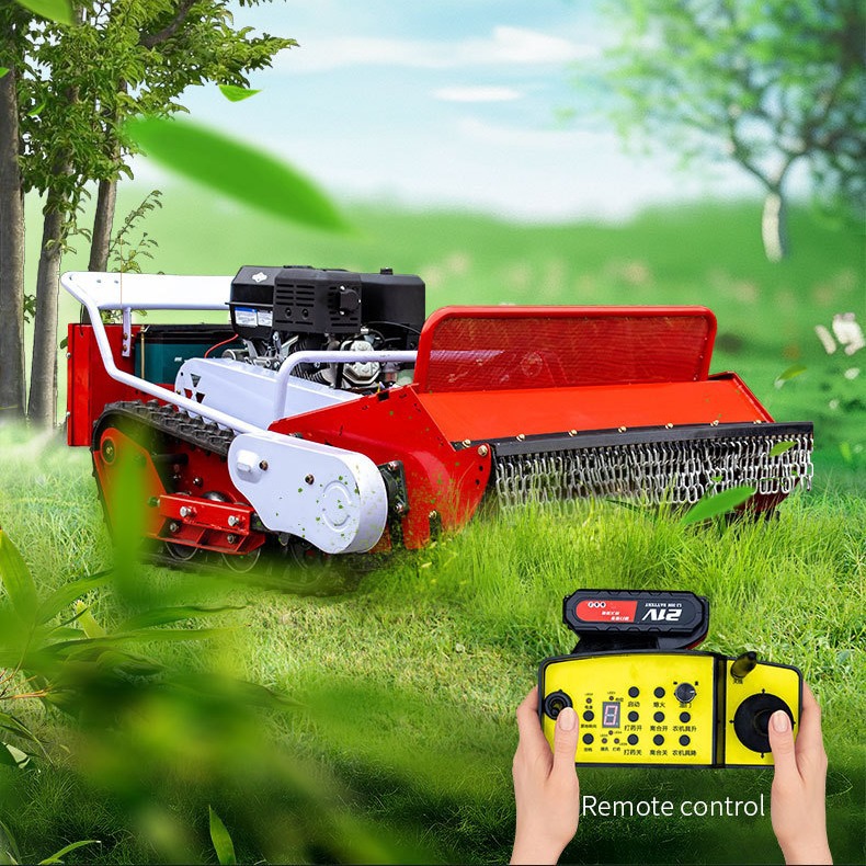 Source factory crawler remote control lawn mower 80cm cutting pair intelligent lawn mower hydraulic lawn mower
