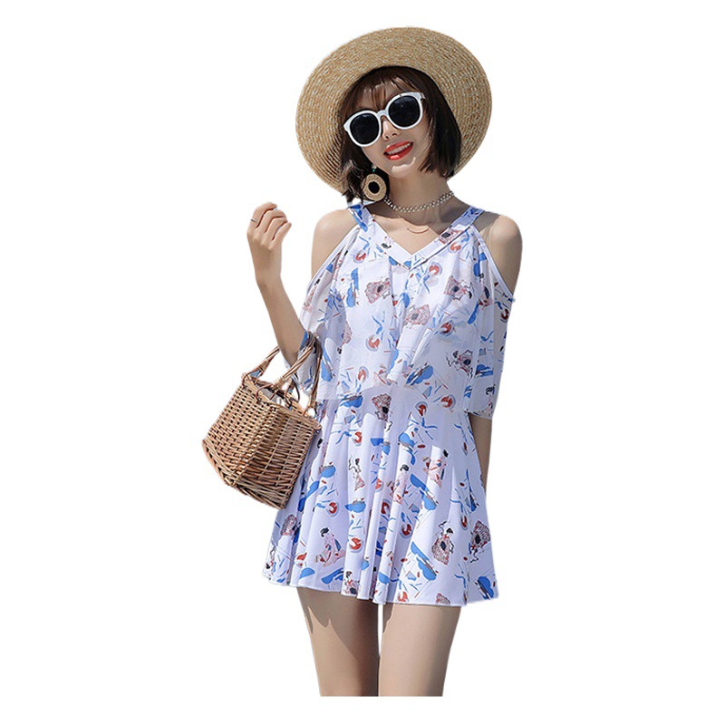Women's split swimsuit 2025 cross-border new swimsuit South Korea ins conservative beach sports swimsuit suit wholesale
