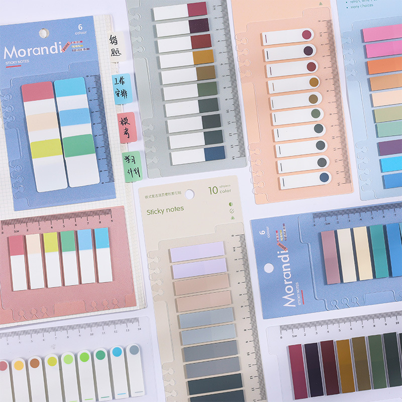 Morandi Mark transparent ruler index stickers student loose-leaf notes key marking stickers instruction stickers wholesale