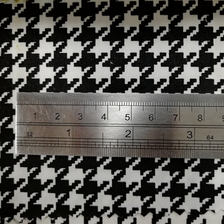 Spot wholesale woven fabric houndstooth cotton elastic active printing material spring and summer casual clothing fabric