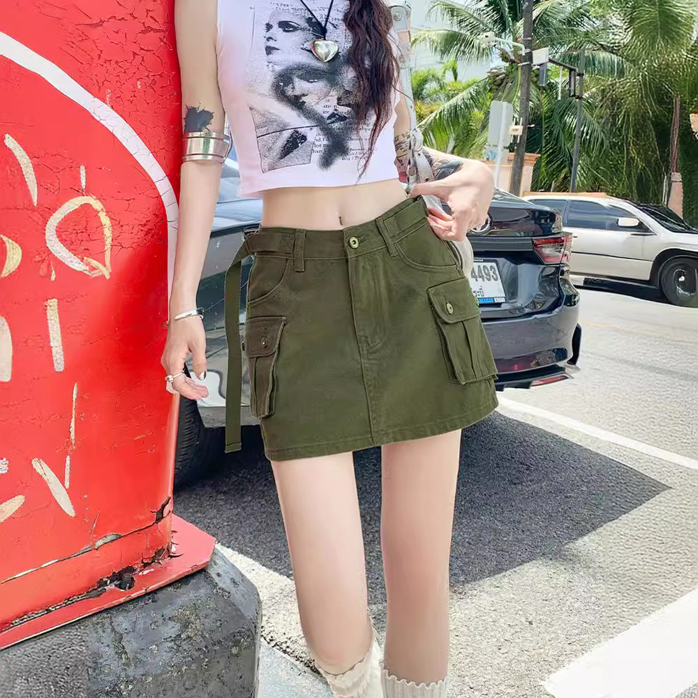 Spice Girls American Work Dress Denim Skirt Women's Summer 2024 New High Waist Slim Fit Slim A- line Hip Skirt