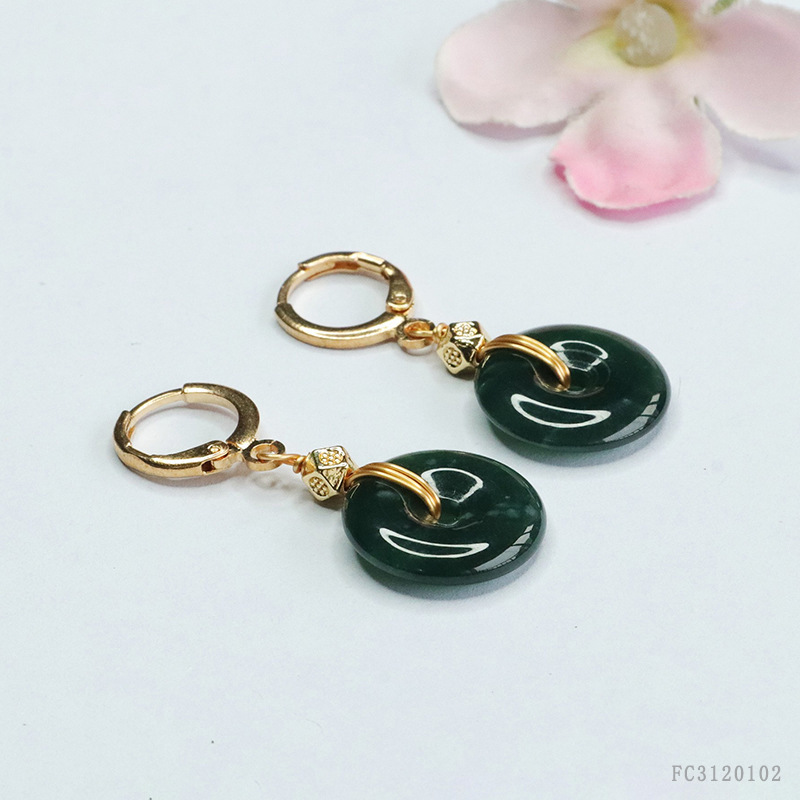 Picture of Jiyu natural blue water jade bracelet ear hook necklace three-piece jade suit wholesale generation FC3120102