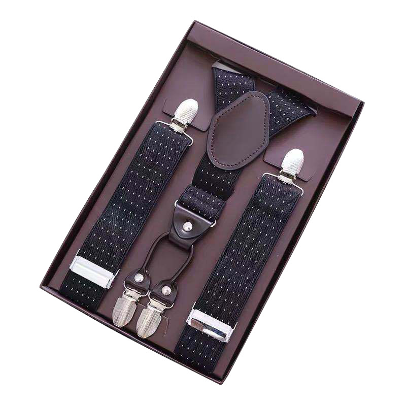 Picture of High elastic pants suspender clip men's activity suspender gift box school uniform four-clip suit pants adult suspender