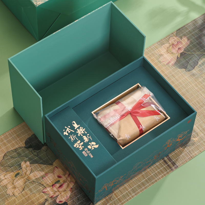 Mingqian Longjing Tea Packaging Box Empty Gift Box High-grade Green Tea West Lake Longjing Square Bag Gift Box Half Jin Universal