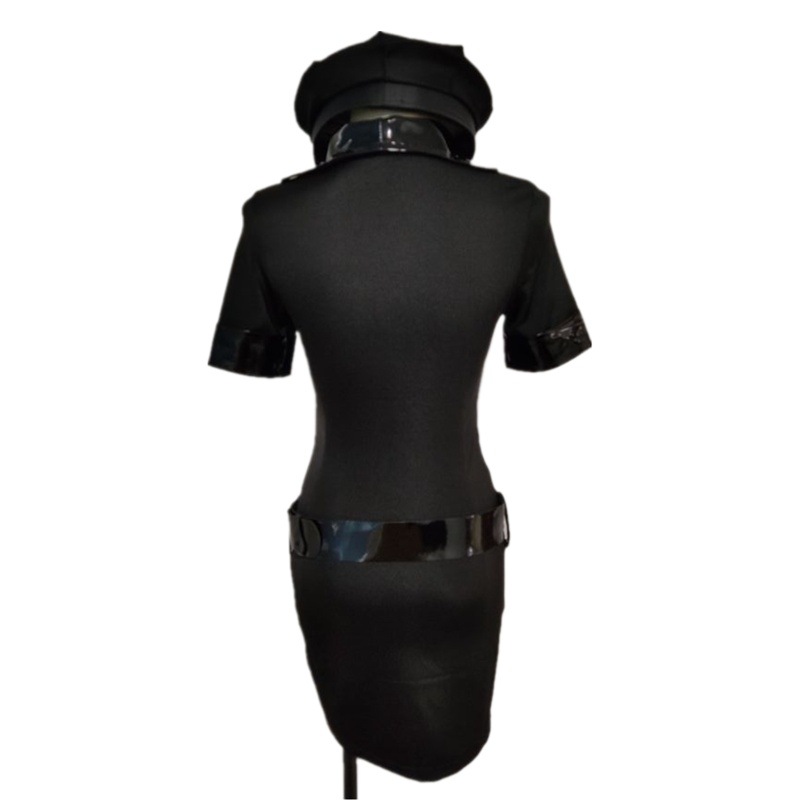 8476# Black Police Costume Female Police Instructor Costume Halloween Carnival Party Costume Cop Costume