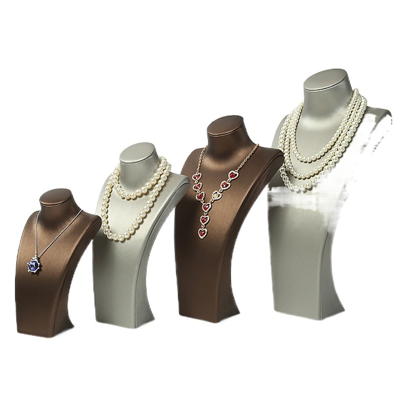 Jewelry Necklace Model Display Stand Classic PU Leather Figure Neck Jewelry Pendant Stand Jewelry Photo Props