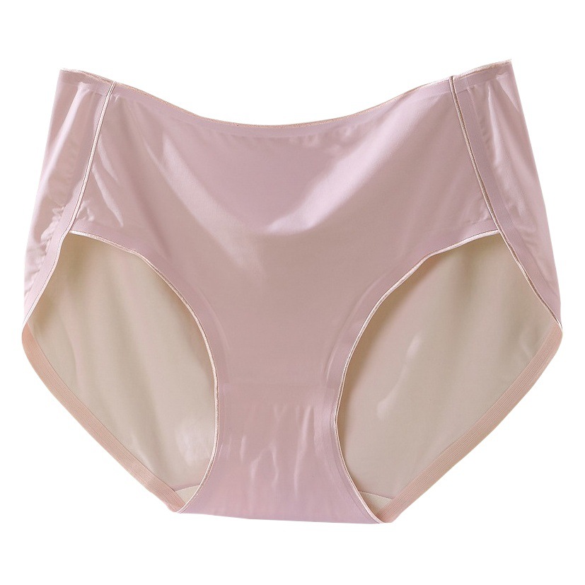 Simple plus size underwear women's high fork sports seamless trousers quick-drying chubby girl high waist women's underwear Silk