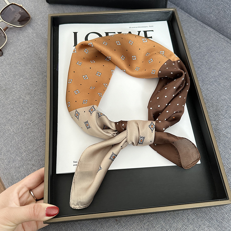 Scarf women's all-match Spring and Autumn small square scarf women's fashionable western style scarf Scarf neck protection summer scarf scarf hair band women