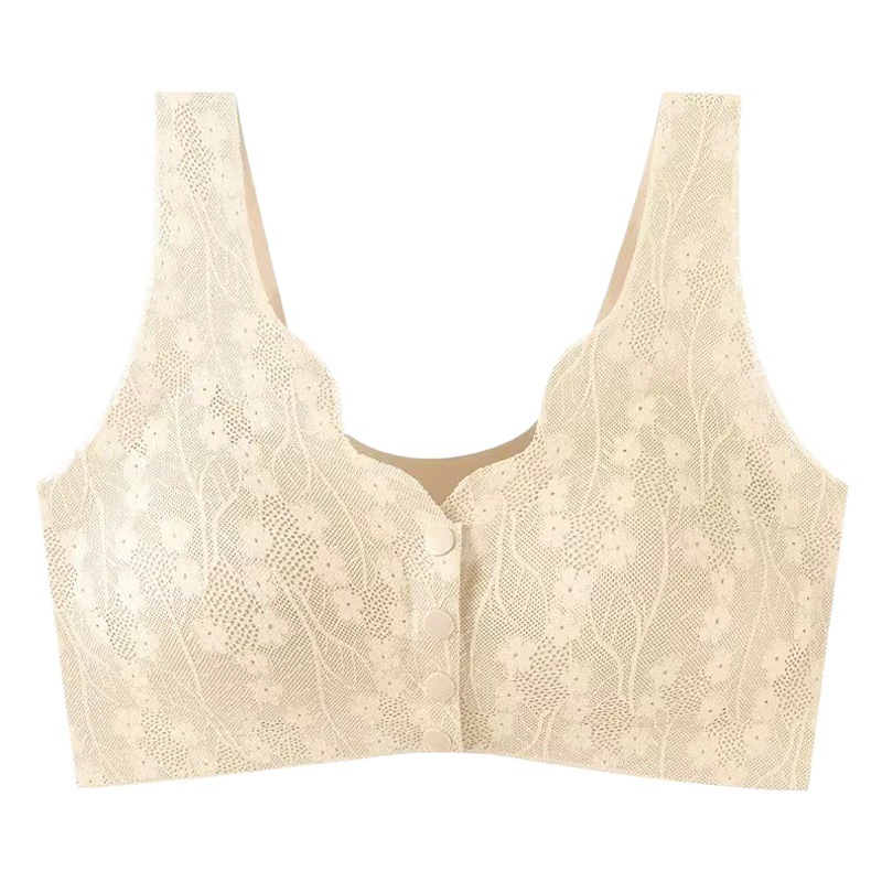Live broadcast popular middle-aged and elderly mothers front buckle underwear thin summer wireless bra women's nursing bra