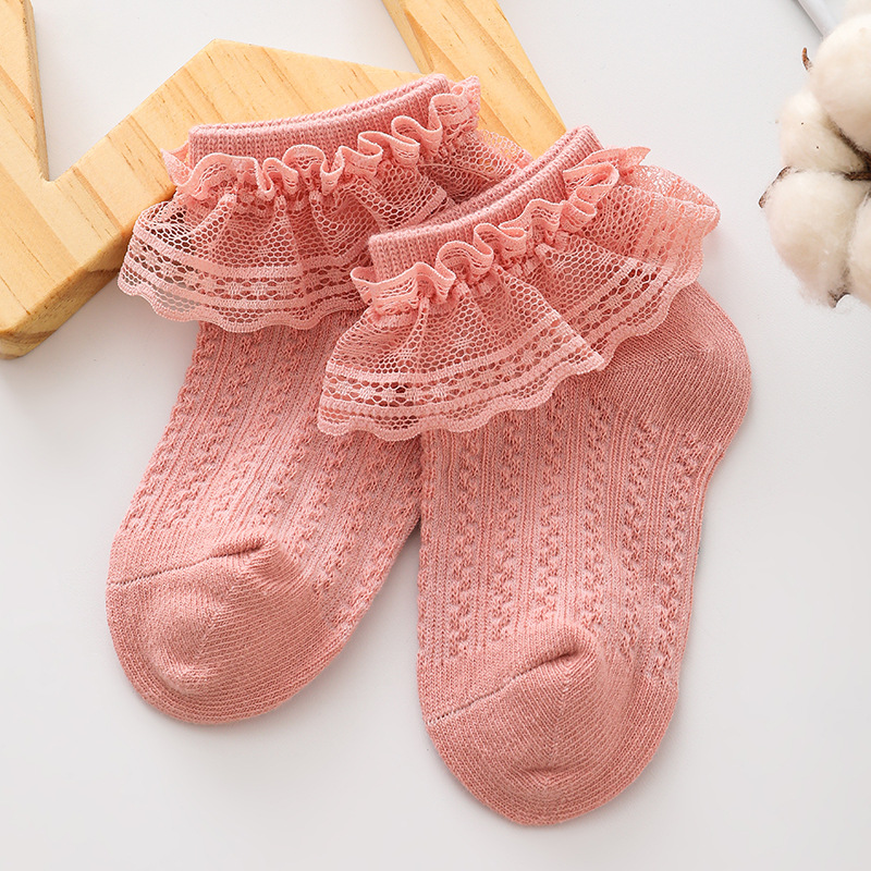Picture of Summer New Girls Socks Spring and Autumn Korean Fashion Lace Sweet Princess Dance Lace Socks Children's Socks
