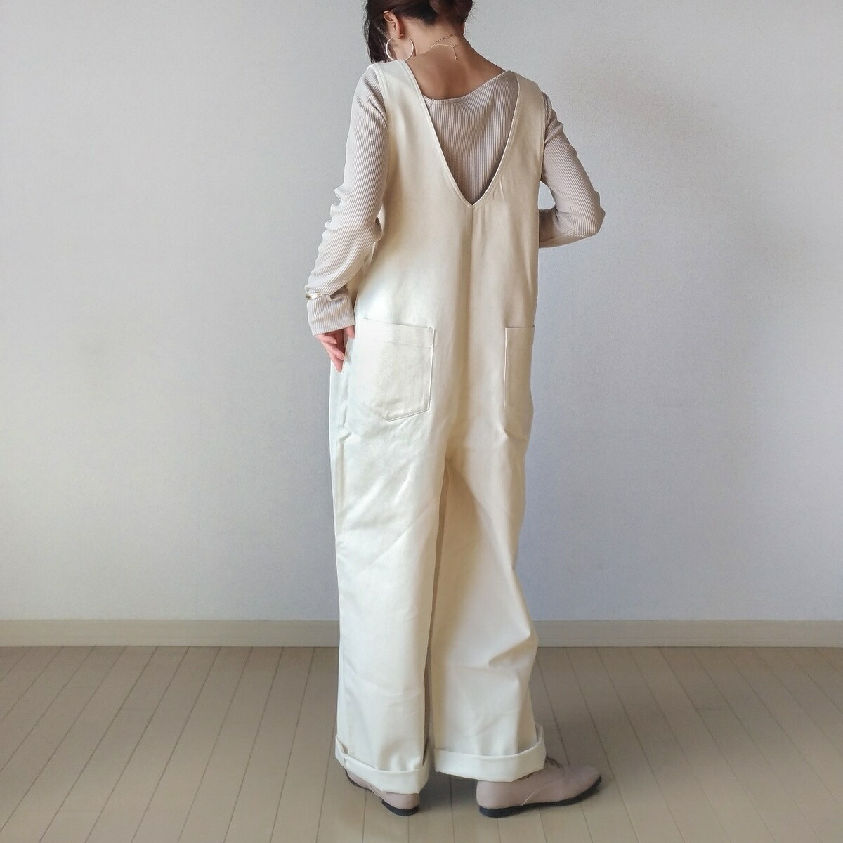Picture of in stock 3-color Japanese 2024 Summer New Solid Color Zipper Strap Wide Leg Pants Slim-fit Dipping Jumpsuit