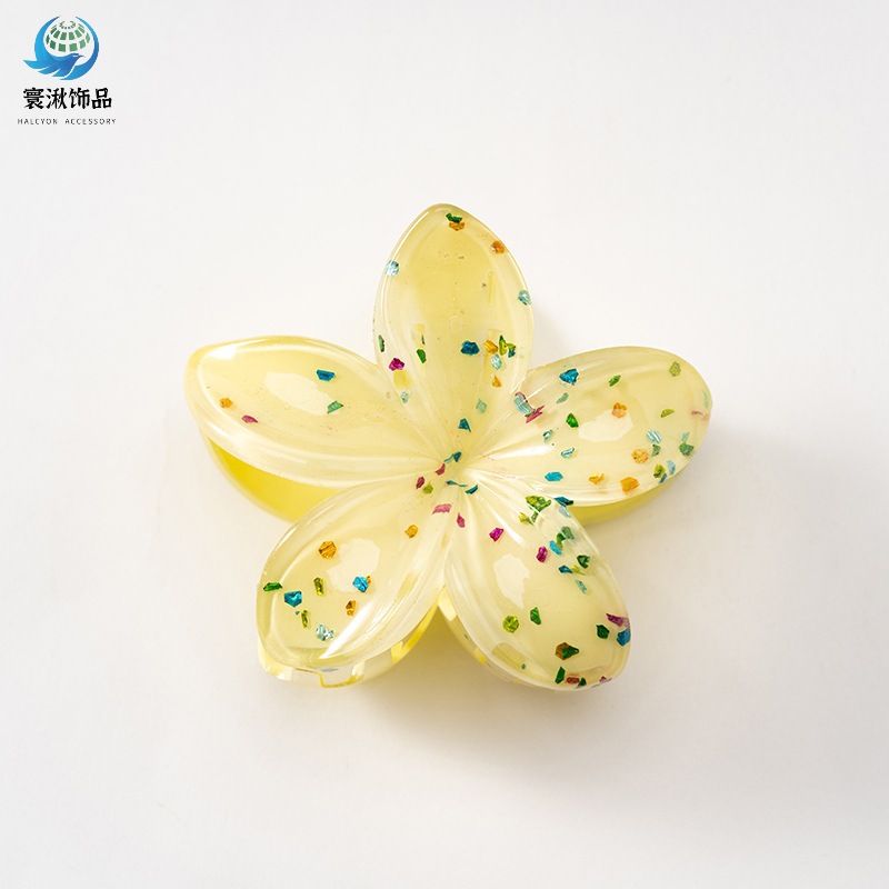 Picture of Cross-border egg flower clip large high-grade gradient Flower hairpin back head updo ponytail shark clip headdress