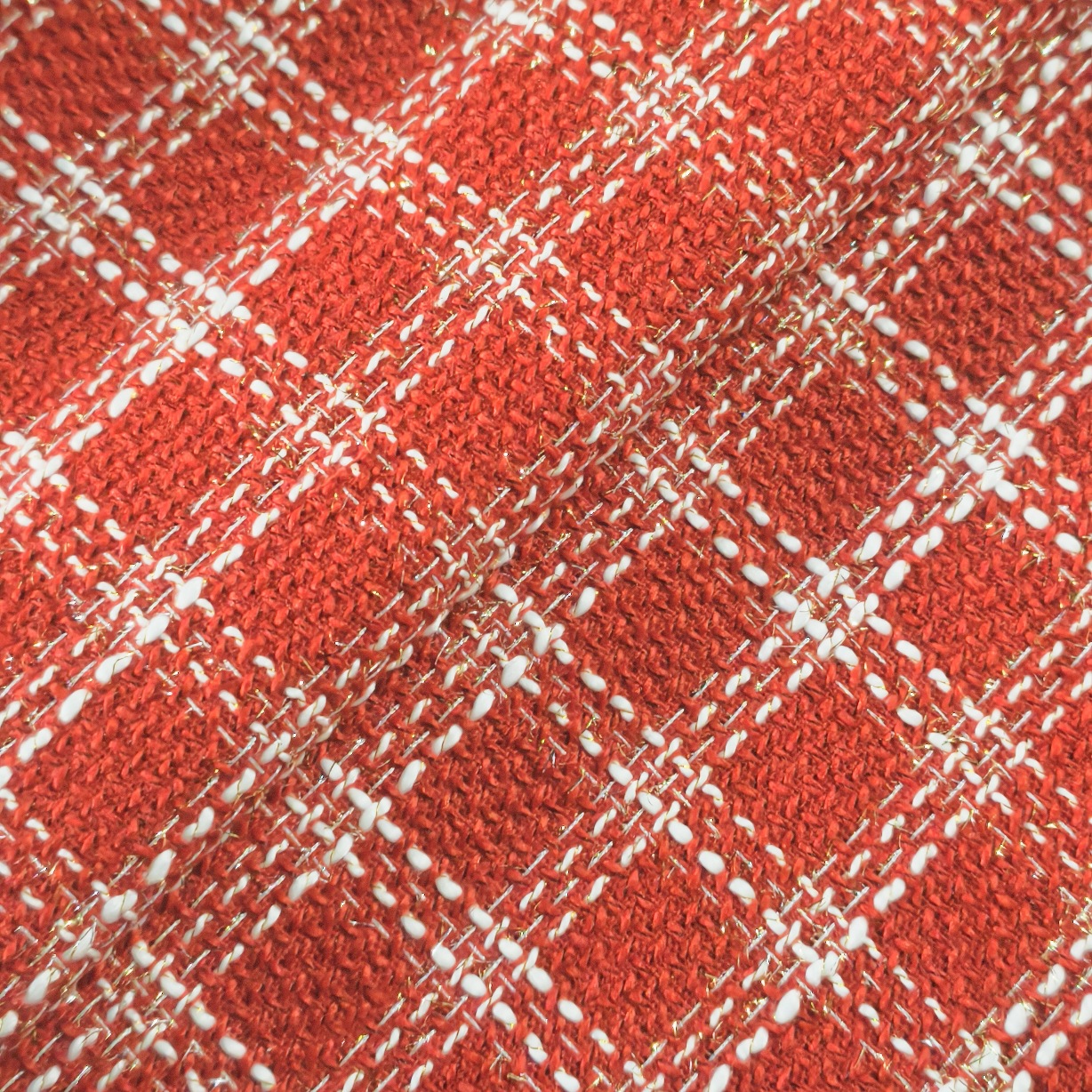 Picture of Tweed, small fragrance, bright silk plaid fabric, girls' outerwear, dresses, bags, shoes, hats, woolen fabrics