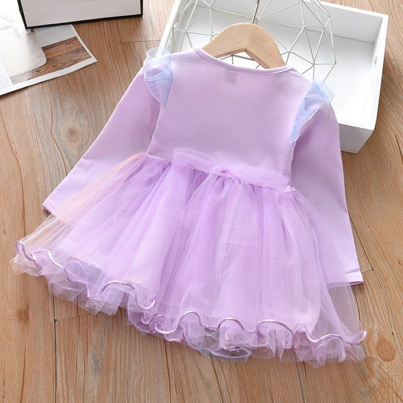 Picture of Autumn 2025 New Girls' dress Long Sleeve Princess Elsa Dress Unicorn Cloth Embroidered Western Style Girls' Dress