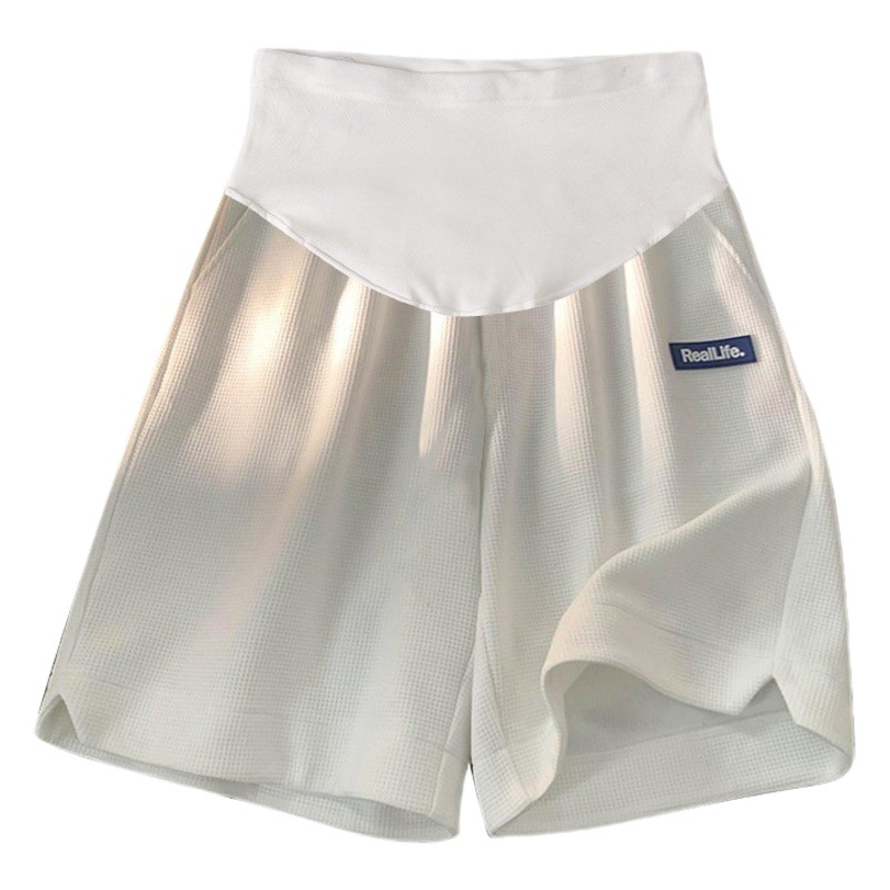 Waffle pregnant women's shorts summer wear casual straight loose breathable thin sports shorts summer