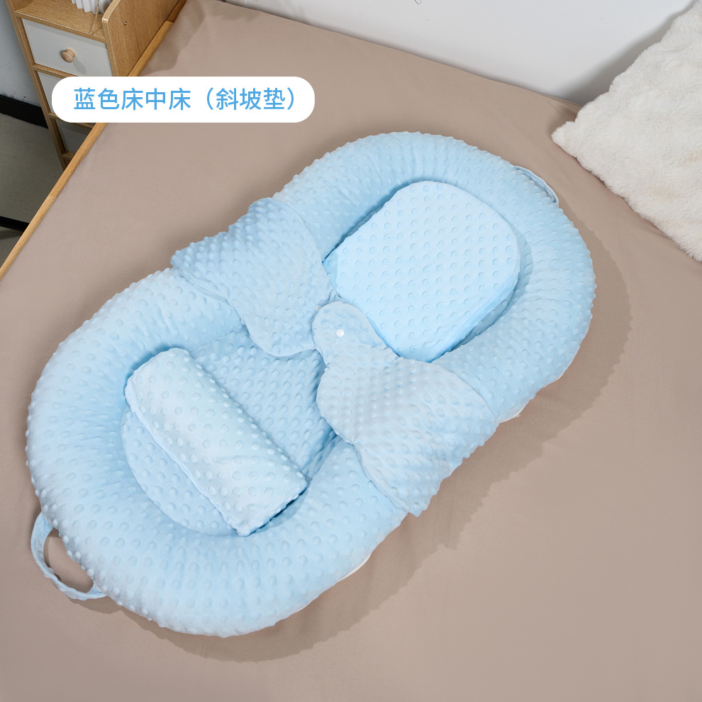 Picture of Bed-In-Bed Baby Newborn Anti-Pressure Baby 0 to 3 Years Old Anti-Jump Sleeping Artifact Anti-Choking Milk Spit Sleeping Pad Sleeping Nest
