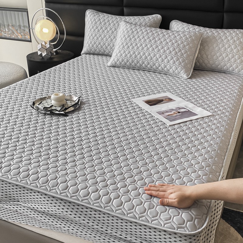 Picture of Class a Natural Latex Mat Set Air-Conditioned Mat Three-Piece Set Fitted Sheet Student Dormitory Summer Quilt Washable