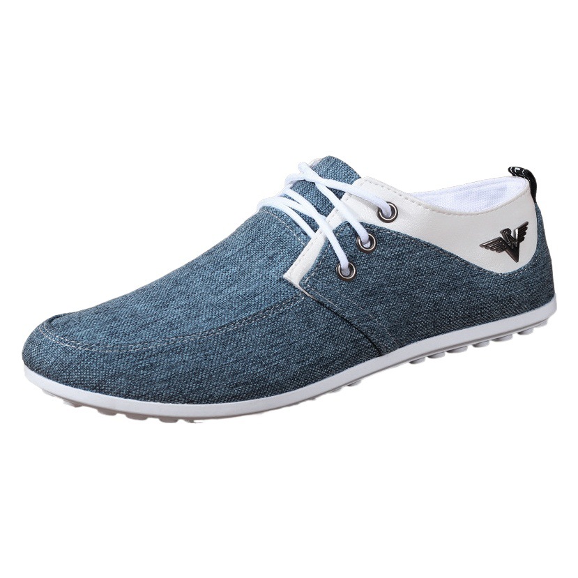Foreign Trade Cloth Shoes Manufacturer Wholesale Men's Beanie Shoes Spring and Autumn Spot Sports Flat-Heeled Canvas Casual Low-Top Casual Shoes
