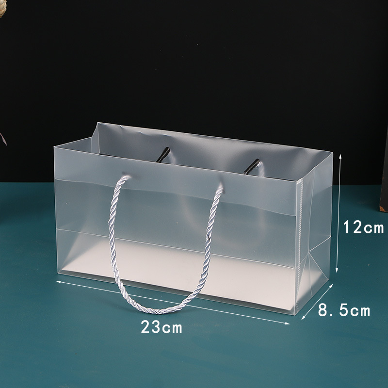 Picture of Baking packaging PP frosted transparent tote bag PVC plastic souffle packing bag gift packaging bag