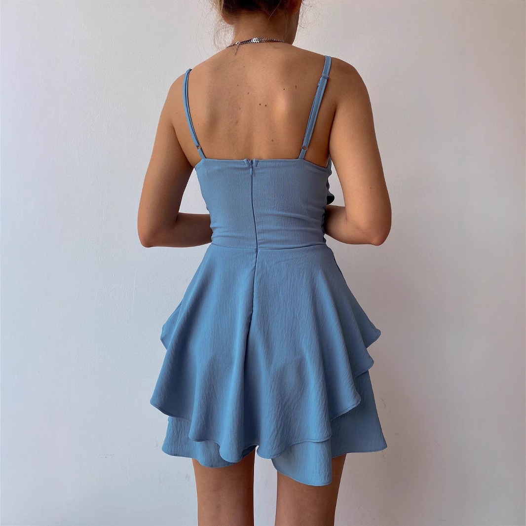 Picture of 2022 Amazon European and American Cross-Border Summer New Women's Fashion Pure Color Suspender Zipper Jumpsuit in Stock