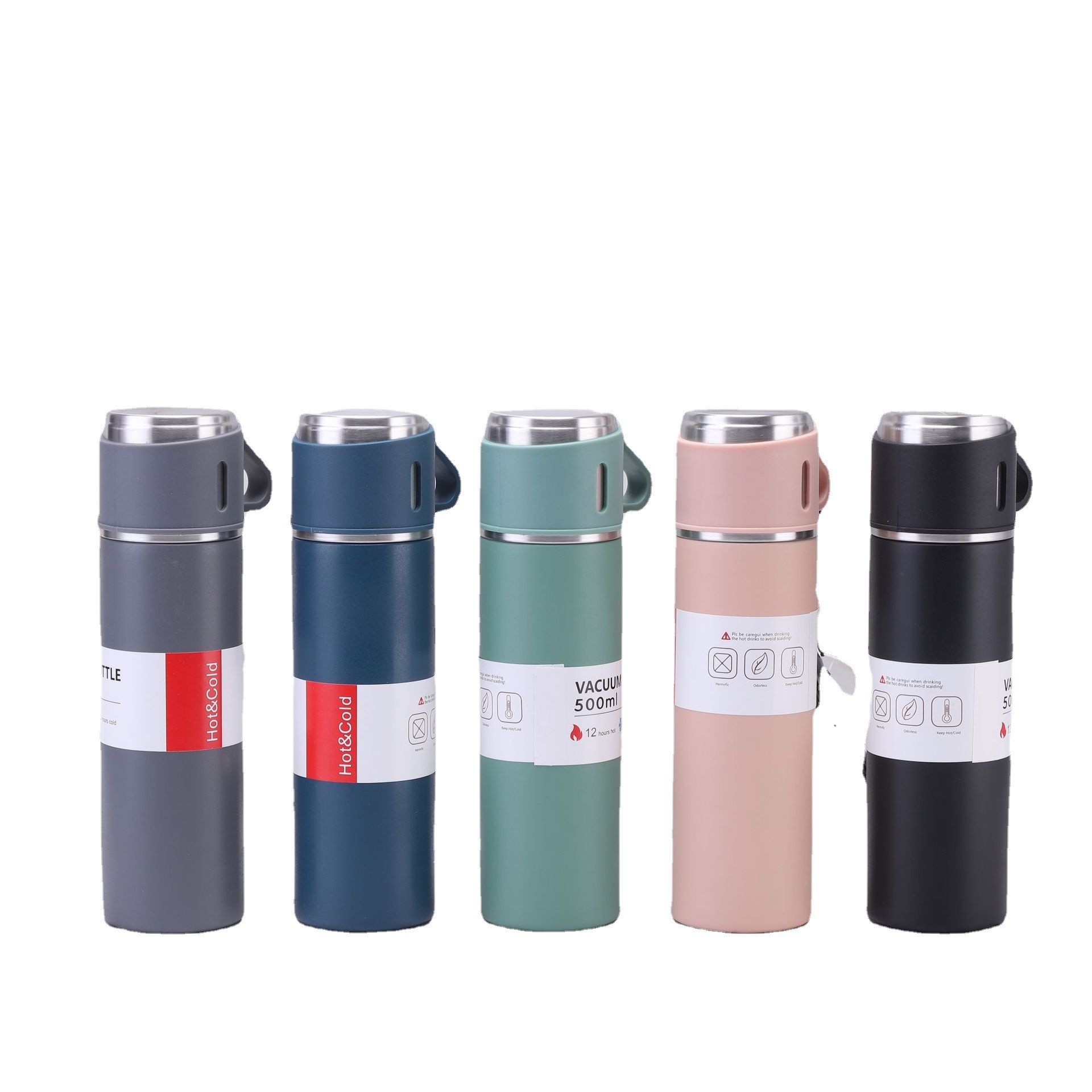 Picture of 304 Stainless Steel Thermos Cup Tea Cup One Cup Three Lid Business Gift Box suit Outdoor Water Cup Activity Gift Wholesale