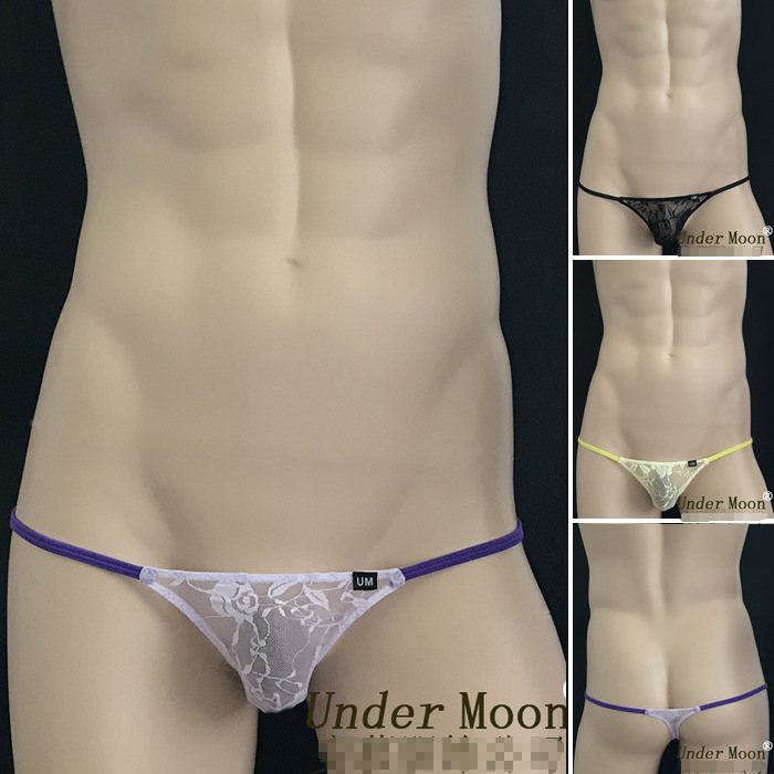 [Factory] Men's Transparent Thong Lace Panties 0021