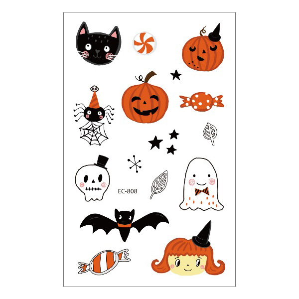 Picture of New Halloween Tattoo Sticker Funny Cartoon Fun Children Tattoo Sticker Disposable Tattoo Sticker Disposable