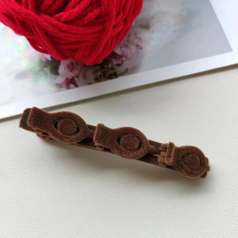 Picture of Flocking Hair Clip Women's Front Head Bangs Clip Side Clip Short Hair Transition Artifact Broken Hair Clip Duckbill Clip Headdress