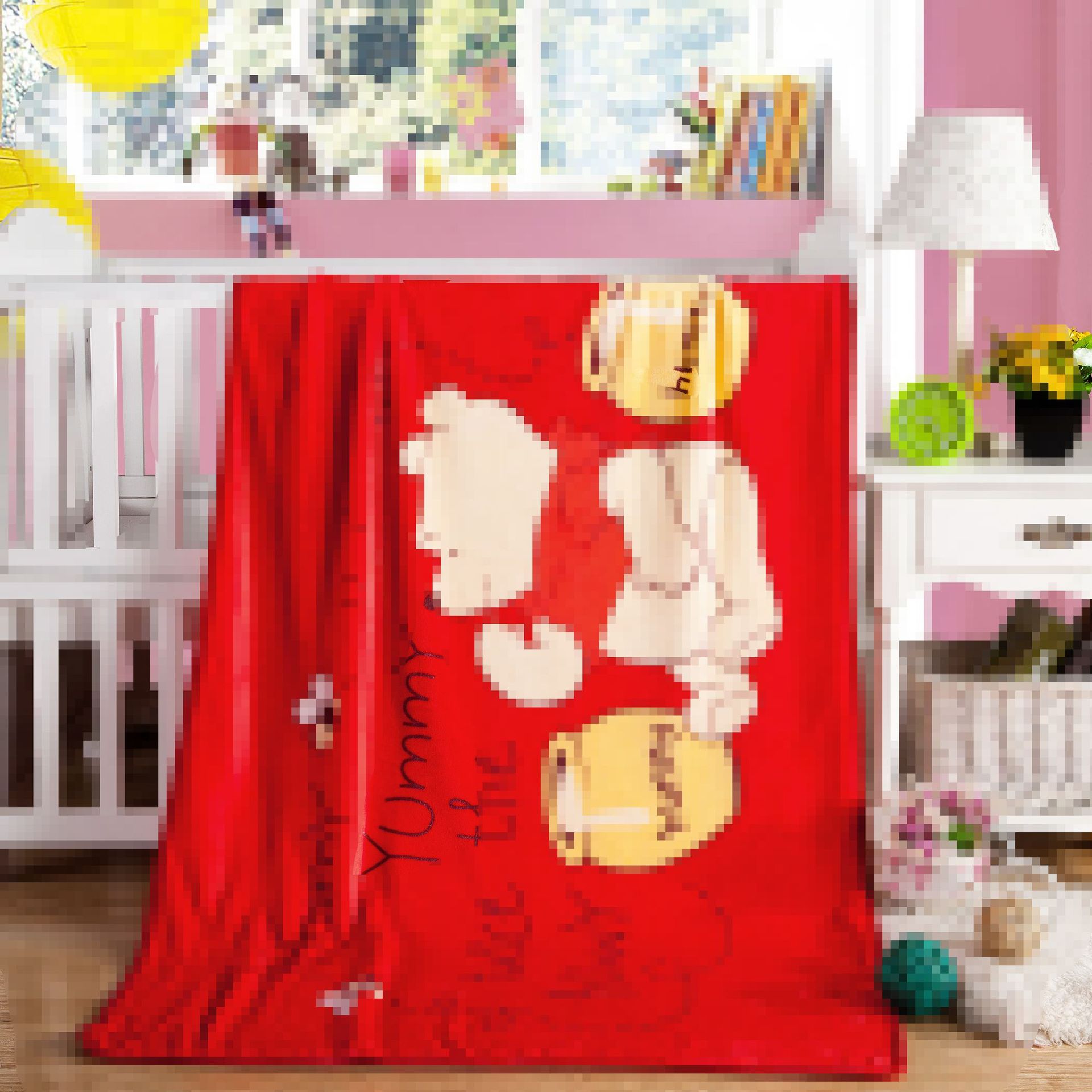 Picture of Children's Blanket Kindergarten Spring and Autumn Baby Coral Fleece Blanket Spring and Summer Single Layer Thin Blanket Office Nap