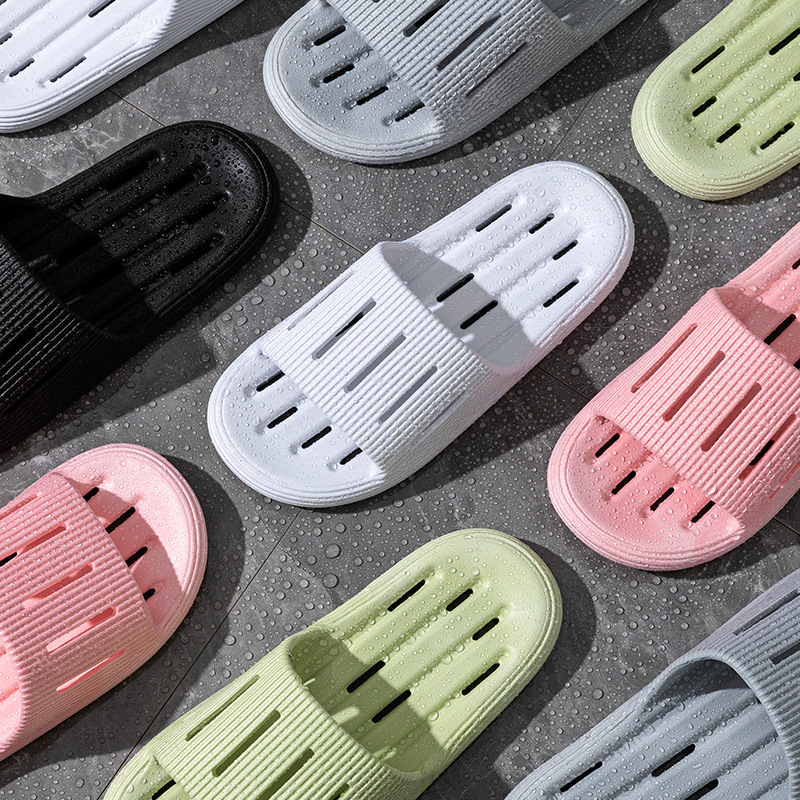 Picture of Summer Bathroom Soft Bottom Slip-on Feeling Slippers Women's Home Indoor Sanitary Hotel Bathing Household Leakage Non-slip Slippers Men's Slippers
