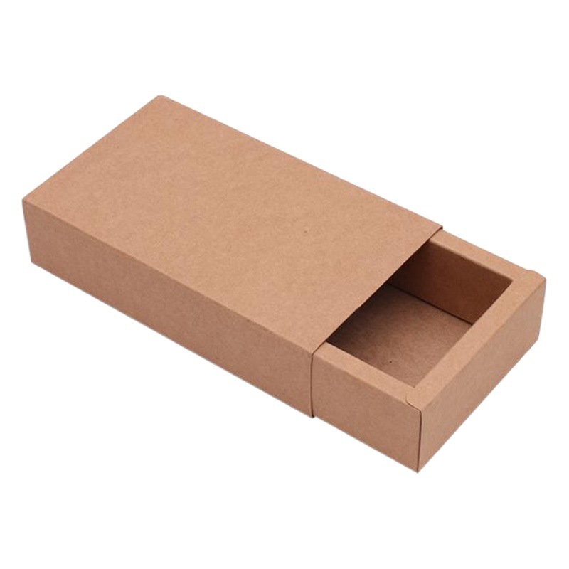 Drawer box in stock printing logo socks packaging kraft paper pull box tea packaging box white card folding paper box