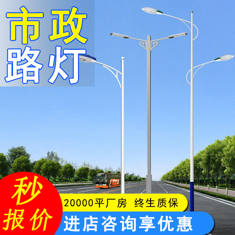Municipal Led Street Light Manufacturer Direct Sales Community Renovation Street Light Pole Factory Outdoor Road Lighting Double Arm Road