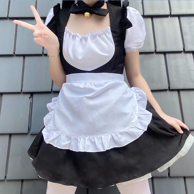 Original Japanese Style Lolita Maid Outfit for Women White and Black Dress Sexy Sexy Uniform Suit for Women