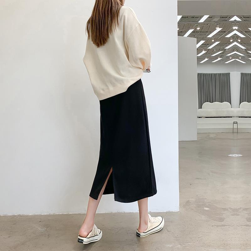 Black Skirt Women's Summer 2024 New Pear-shaped Body-covered Flesh Slimming Suit Hanging Belly-covered A- line Skirt
