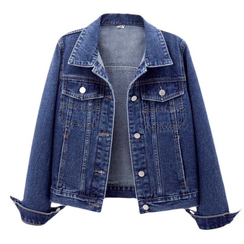 2023 Spring New Denim Coat Women's Short Slim-fit All-match Jacket Cardigan Single-breasted Long-sleeved Top Trendy