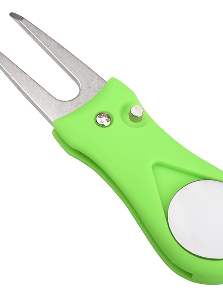Golf Green Fork Pop-Up Green Fork Stainless Steel Golf Green Repair Fork Foldableing Lawn Repair Fork