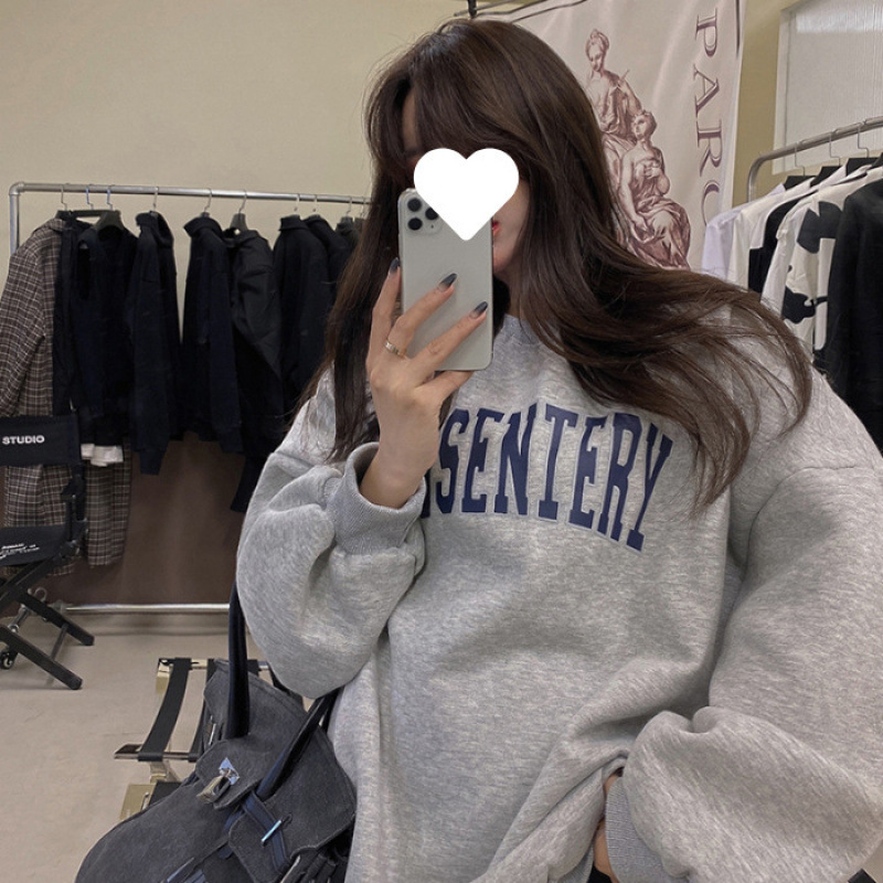 Picture of Official figure 190g David clothing plus fat plus size printed sweater women's new autumn and winter American retro loose top ins