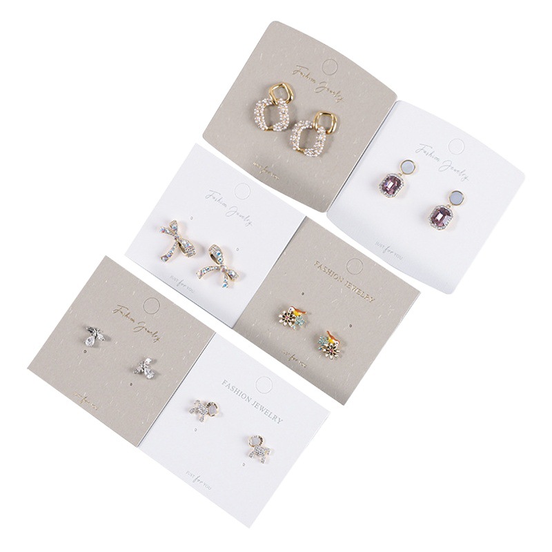 New In-Stock Universal Jewelry Earring and Hoop Packaging Paper Cards, 4-Slot Jewelry Stud Storage Display Cards for Accessories