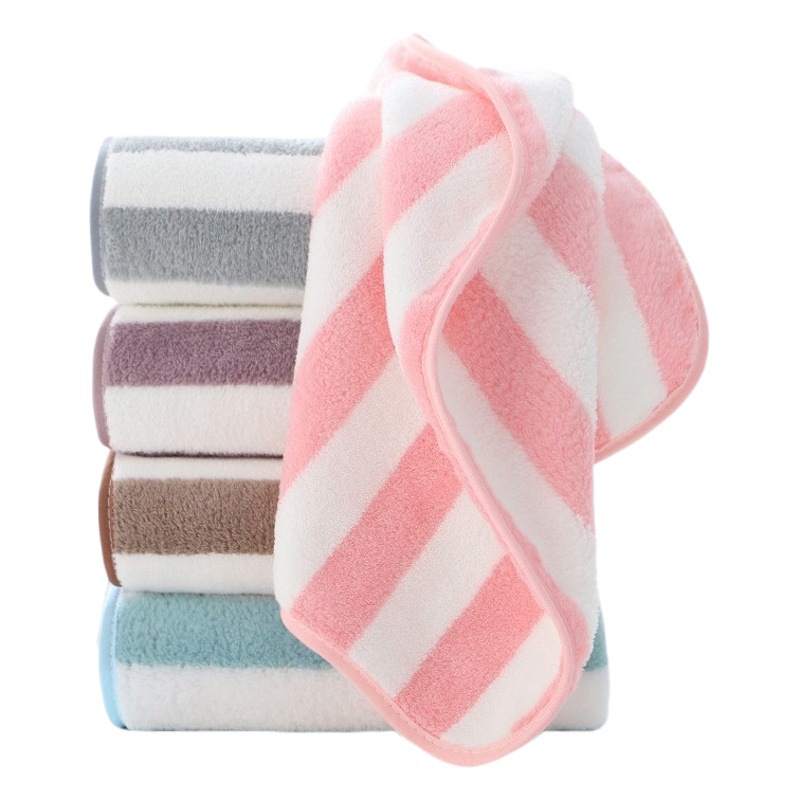 Warp Knitted Coral Fleece Towel Household Thickened Face Towel Soft Absorbent Quick-drying Adult Bath Towel Gift Towel Wholesale