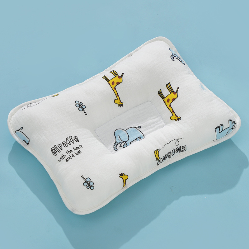 Picture of Baby Pillow Newborn Baby Pillow Shaped Pillow Anti-Eccentric Head Four-Season Universal Printed Gauze Summer Manufacturer Wholesale