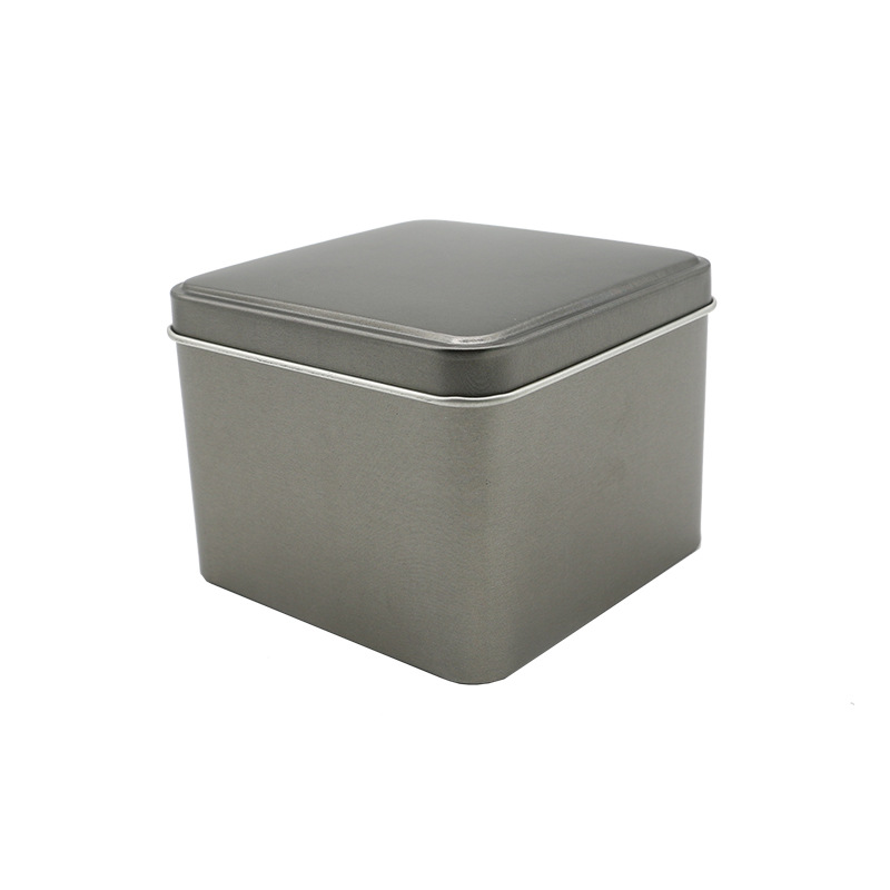 Square Men's Watch storage box custom vintage tinplate metal box packaging jewelry necklace black jar