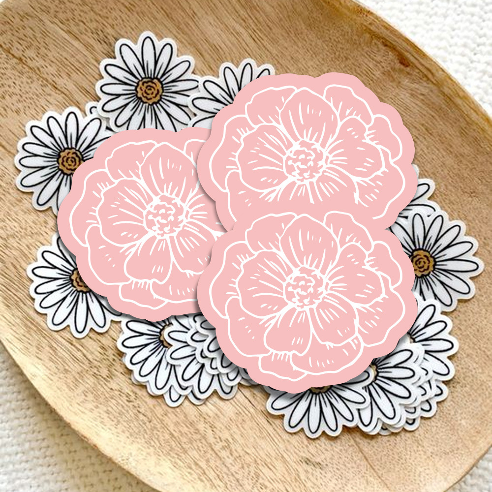 Picture of Cross-border in stock wholesale flower-shaped pink English thank you card coated paper card thank you gift packaging card