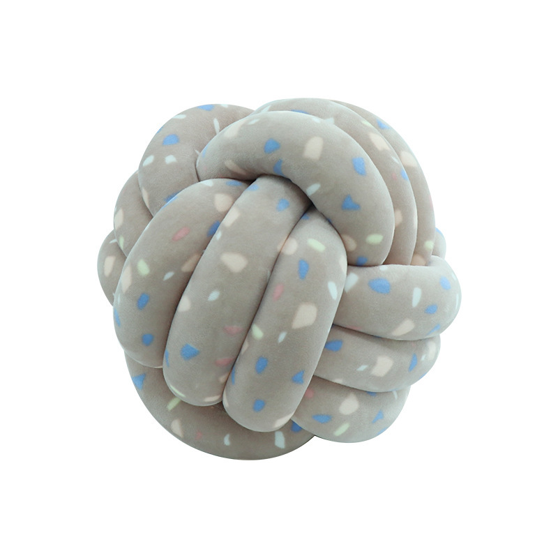 Picture of Ins Popular Three-Strand Rope Knotted Round Ball Home Fabric Creative Hand-Woven Decorative Pillow Cushion Lumbar Cushion
