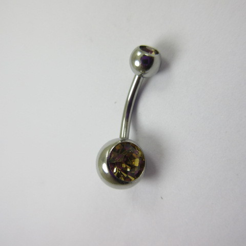 Picture of Meier Stainless Steel Double Diamond Umbilical Ring with Diamond Navel Buckle Cross-border Human Puncture Jewelry with Diamond Navel Nail