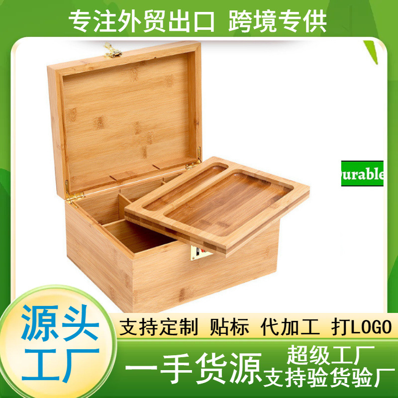 Customized Wooden Base Box Storage Box Gift Packaging Box Bamboo Wood Box Bamboo Box Flip-Top Bamboo Box