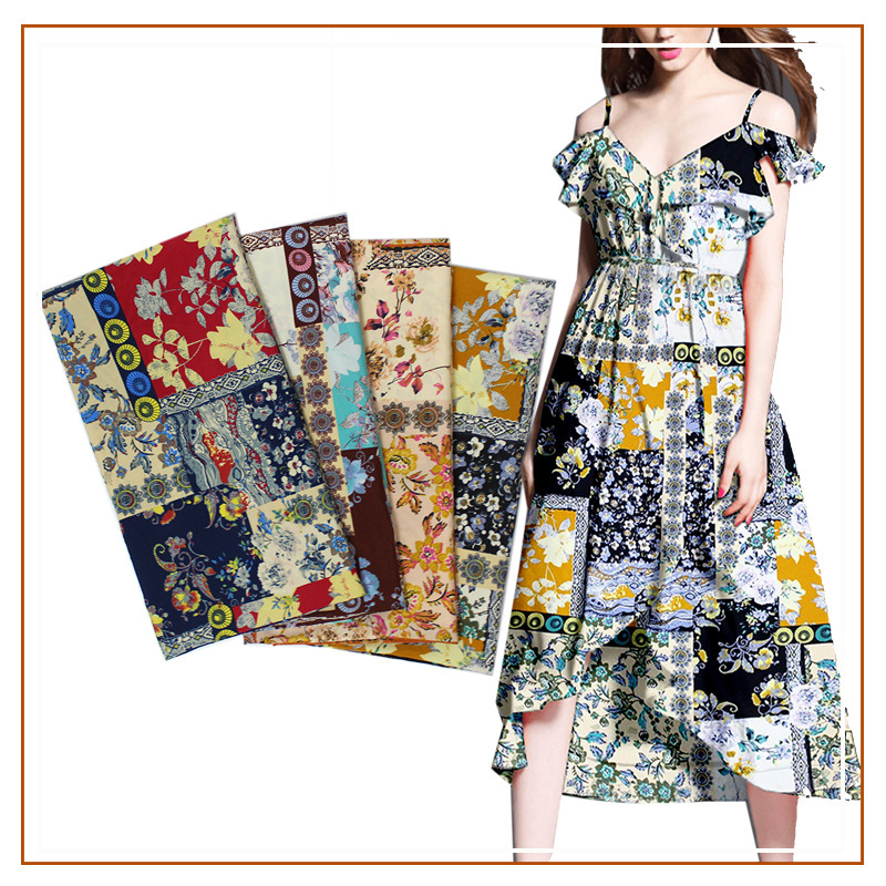 100D Woven Polyester Four-Way Stretch Fabric Printed Micro-Elastic Pants Shirt Fashion Fabric Hot-Selling Printed Fabric