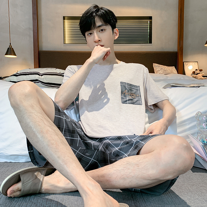 Modal Pajamas Men's Spring and Summer Thin Short Sleeve Suit High Color Value 2023 New Youth Home Clothes