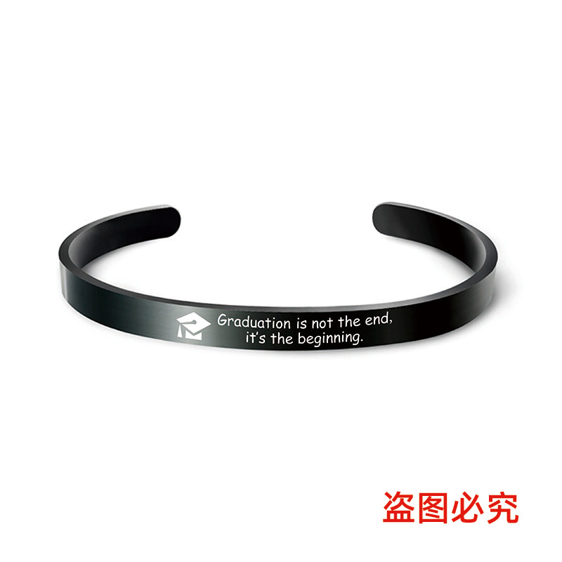 Picture of Bracelet European and American Cross-Border Stainless Steel Bracelet 2025 Graduation Season Doctor's Hat Holiday Gift Engraved Titanium Steel Bracelet